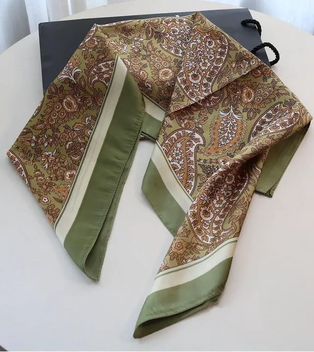 Alt view image 2 of 7 - WENLOOY Square Satin Silk Feeling Hair Scarf Headscarf for Women/Men's Necktie Silk Bandanas Pocket Square