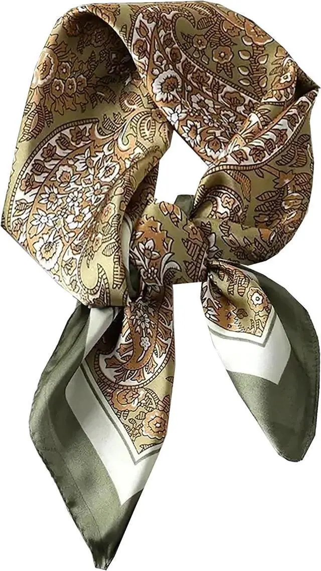 Main image of WENLOOY Square Satin Silk Feeling Hair Scarf Headscarf for Women/Men's Necktie Silk Bandanas Pocket Square
