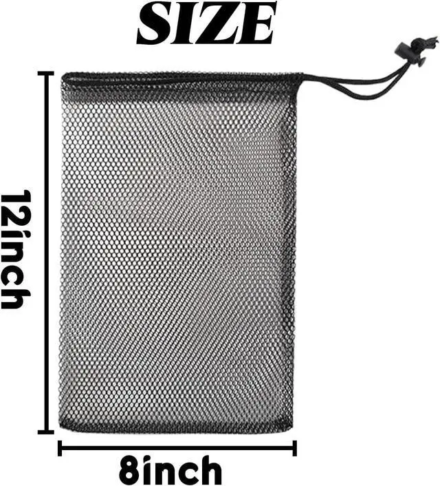 Alt view image 2 of 5 - GXXMEI 10PCS 8X12inch Nylon Mesh Drawstring Bags with Cord Lock Closure Delicates Laundry Bag For Washing Machine Small Gym Bag for Basketball, Volleyball, Football, Golf Stuff Balls