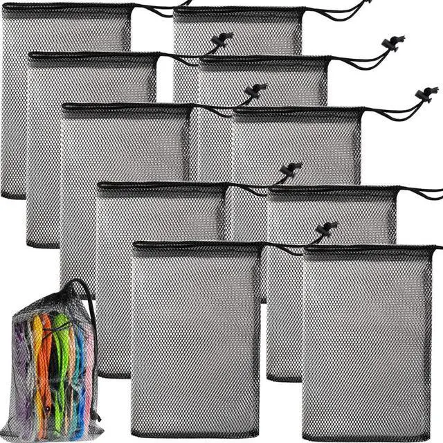Main image of GXXMEI 10PCS 8X12inch Nylon Mesh Drawstring Bags with Cord Lock Closure Delicates Laundry Bag For Washing Machine Small Gym Bag for Basketball, Volleyball, Football, Golf Stuff Balls