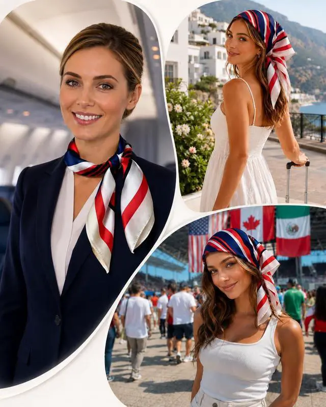 Alt view image 3 of 6 - RIIQIICHY 27.5 Square Head Scarf Women Hair Wrapping Neck Scarves Headband Bag Accessories