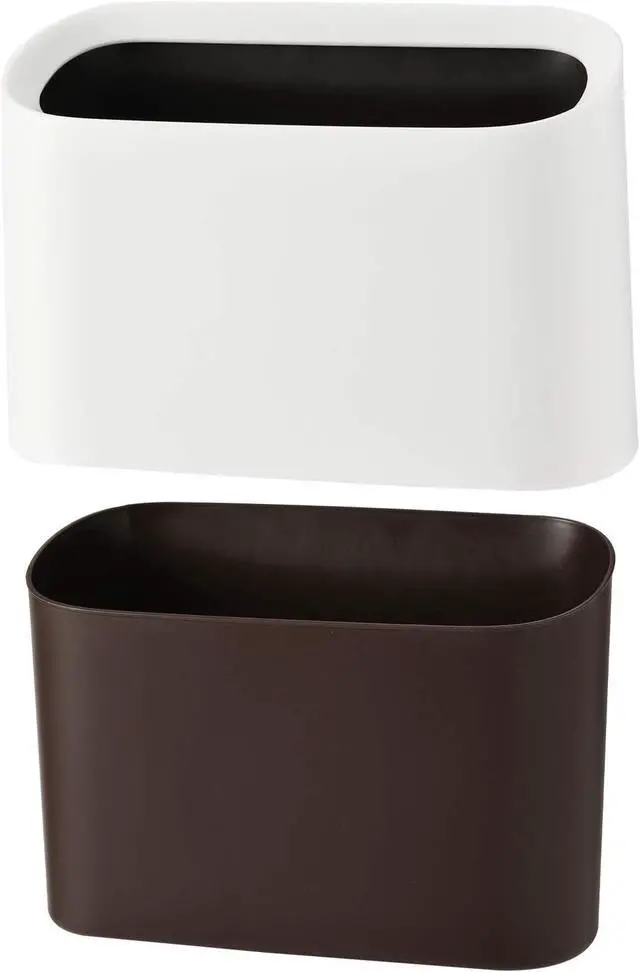 Alt view image 6 of 7 - SUBEKYU Mini Countertop Trash Can,Tiny Desktop Trash Can,White 0.4 Gal | Small Garbage Can Wastebasket for Office Kitchen Coffee Table