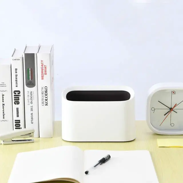 Alt view image 4 of 7 - SUBEKYU Mini Countertop Trash Can,Tiny Desktop Trash Can,White 0.4 Gal | Small Garbage Can Wastebasket for Office Kitchen Coffee Table