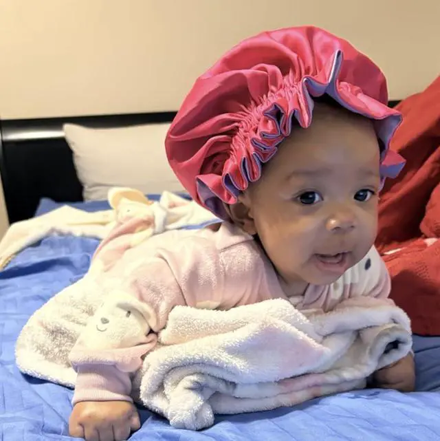 Alt view image 5 of 7 - AKISS Baby Infant Newborn Toddler Satin Silk Hair Bonnet for Baby Girl Boy Sleeping Kids Cap Hat