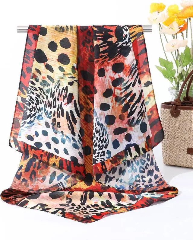 Alt view image 6 of 7 - AWAYTR 27.5" Square Satin Head Scarf for Women Hair Scarf Silky Bandana | 70x70cm silk feel head scarf wrap. Ideal for women daily wear travel and sleeping. Soft premium hair protection accessory.