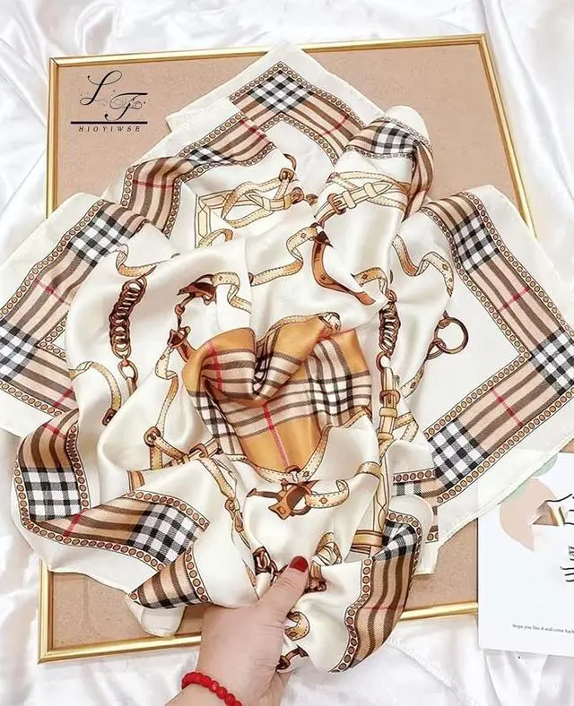 Alt view image 4 of 6 - Hioyiwse Satin Bandanas Head Scarf For Women Hair Scarves Accessories Lightweight Fashion Wrap Neck Silk Sleeping Headscarf
