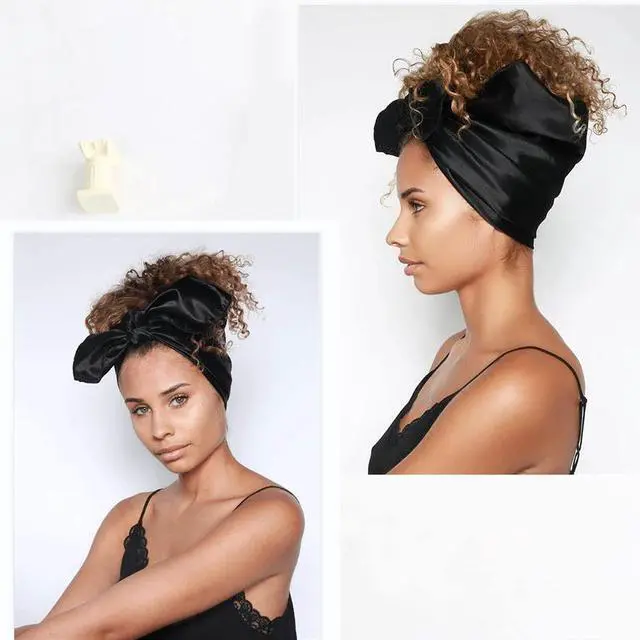 Alt view image 5 of 5 - vimate 35" Square Silk Like Head Scarf - Women's Fashion Satin Scarf Bandana for Hair Wrapping at Night.
