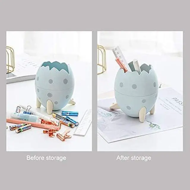 Alt view image 6 of 6 - Arinda Trash Can Dinosaur Egg Desktop Storage Bucket Clamshell Large Capacity Multifunctional Compact Sorting Trash