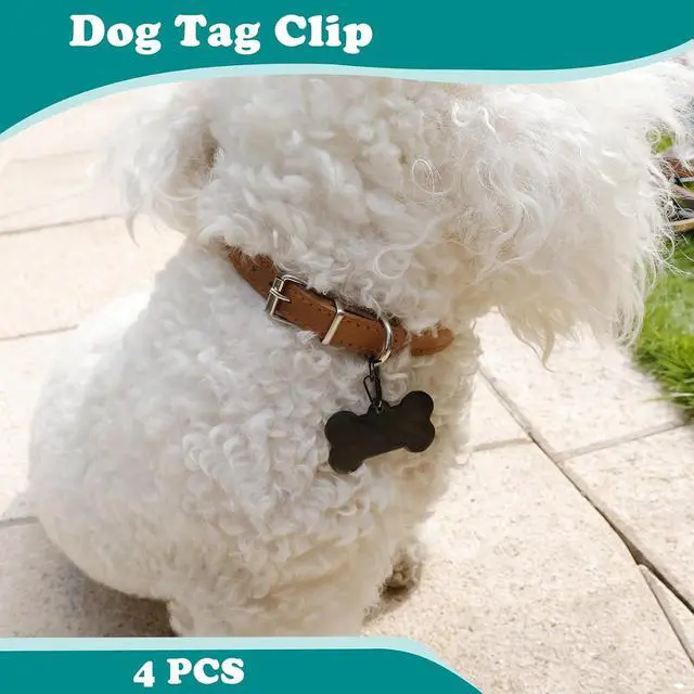 Alt view image 3 of 6 - 4 Pack Pet Tag Clips, Dog Rings for Pet Collar, ID Tag Quick Clips for Dogs and Cats