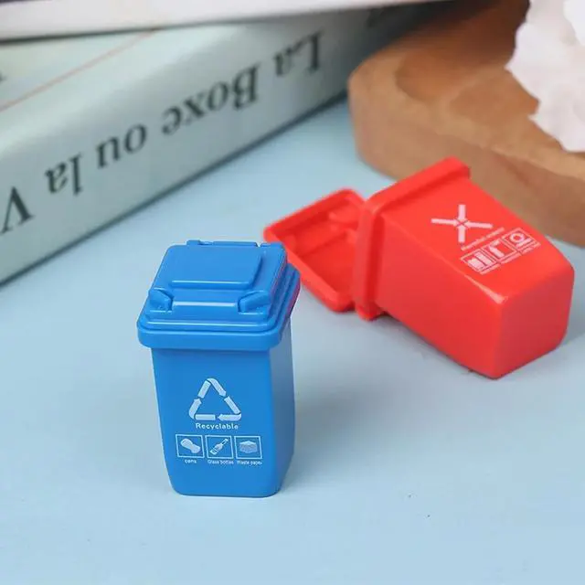 Alt view image 3 of 6 - 10pcs Mini Garbage Sorting Bins, House Decoration Props | 5 Colors, Scene Model Shooting Props Accessories, Suitable For Decoration Ornaments