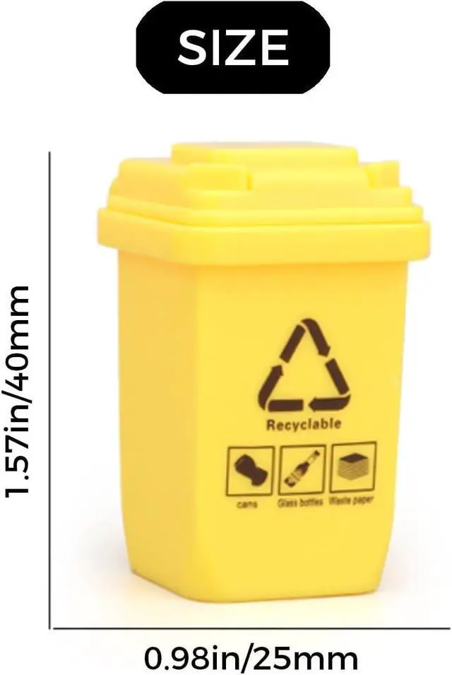 Alt view image 6 of 6 - 10pcs Mini Garbage Sorting Bins, House Decoration Props | 5 Colors, Scene Model Shooting Props Accessories, Suitable For Decoration Ornaments