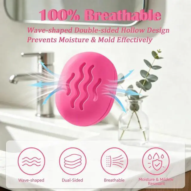 Alt view image 3 of 6 - Makeup Sponge Holder, Silicone Makeup Sponge Case, Breathable Make Up Sponge Case, Makeup Holder, Beauty Blender Bolder, Makeup Bag EssentialsBlack+Rose