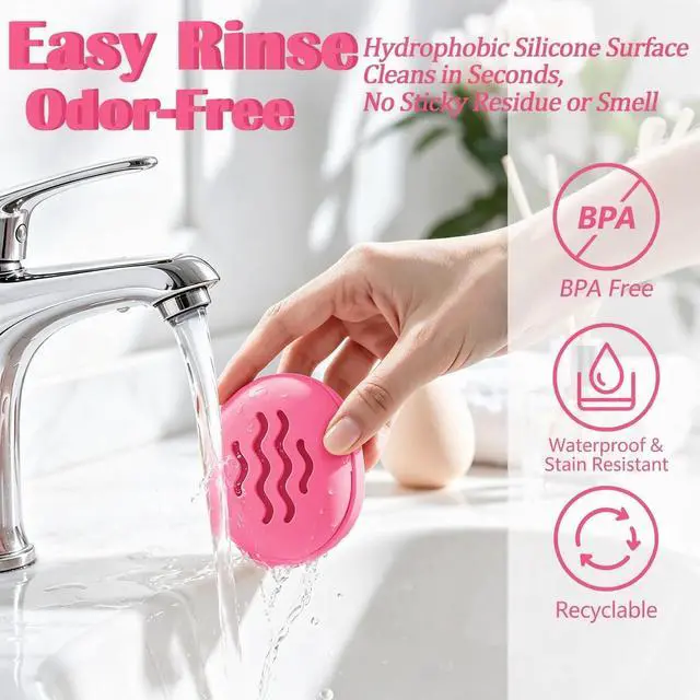 Alt view image 4 of 6 - Makeup Sponge Holder, Silicone Makeup Sponge Case, Breathable Make Up Sponge Case, Makeup Holder, Beauty Blender Bolder, Makeup Bag EssentialsBlack+Rose