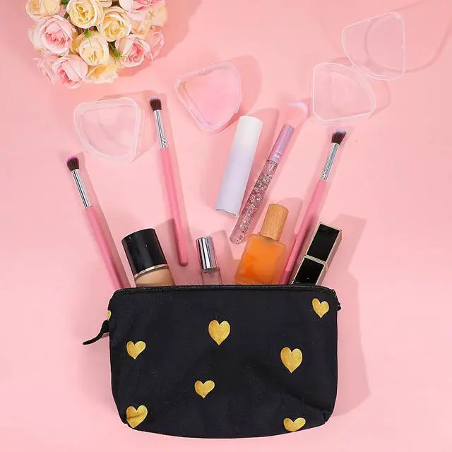 Alt view image 7 of 7 - Clear Makeup Puff Case 12 PCS Triangle Powder Holder Cases Portable Cosmetic Puffs Protective Makeup Sponge Container Box Travel Make Up Sponge Holder Clear Reusable Dust Proof Protective
