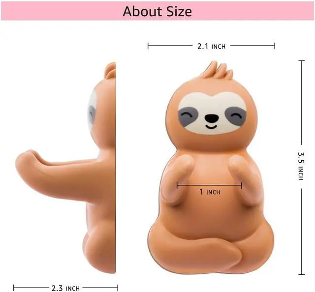 Alt view image 2 of 6 - AGMDESIGN Funny Sloth Razor Holder for Shower Wall, Cute Animal Bathroom Decor and Accessories for Women Men, Bathroom Gadgets for Home Kitchen Restroom Dorm, Sloth Gifts for Women Sisters Wife