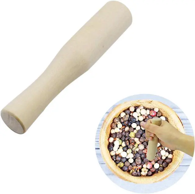Main image of LiXiongBao Wooden Pestle Professional Artisan Hardwood Grinder Pestle Food Grinding Stick Spice Grinder Tool Kitchen Gadget for Bartender and Home Use