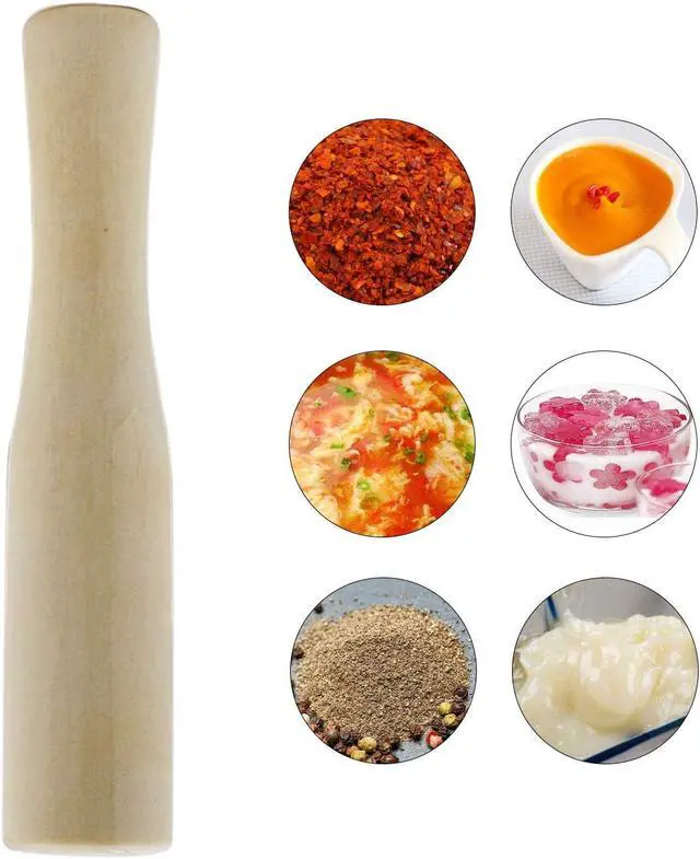 Alt view image 4 of 5 - LiXiongBao Wooden Pestle Professional Artisan Hardwood Grinder Pestle Food Grinding Stick Spice Grinder Tool Kitchen Gadget for Bartender and Home Use
