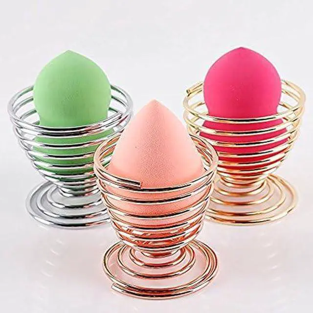 Alt view image 4 of 6 - LanMa Beauty Sponge Blender Holder,(2 Pack Silver) Makeup Sponge Drying Stand Storage Egg Powder Puff Display Stand