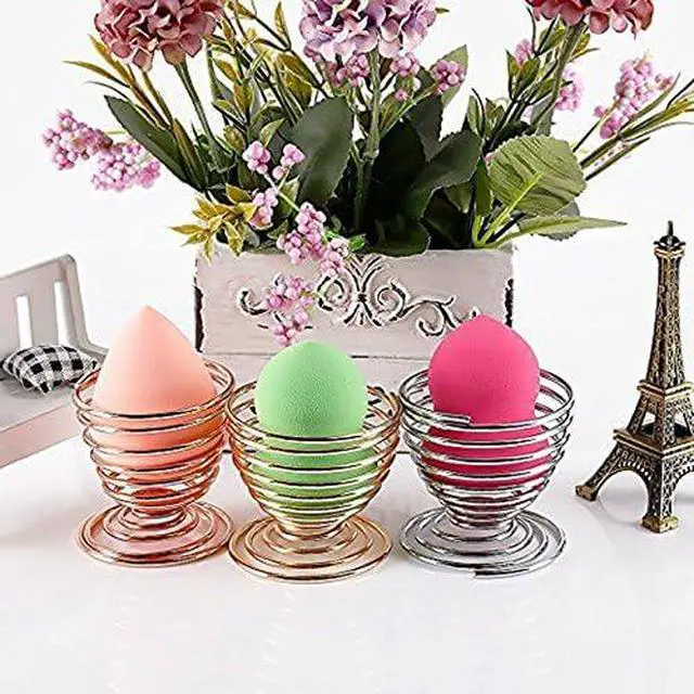 Alt view image 5 of 6 - LanMa Beauty Sponge Blender Holder,(2 Pack Silver) Makeup Sponge Drying Stand Storage Egg Powder Puff Display Stand