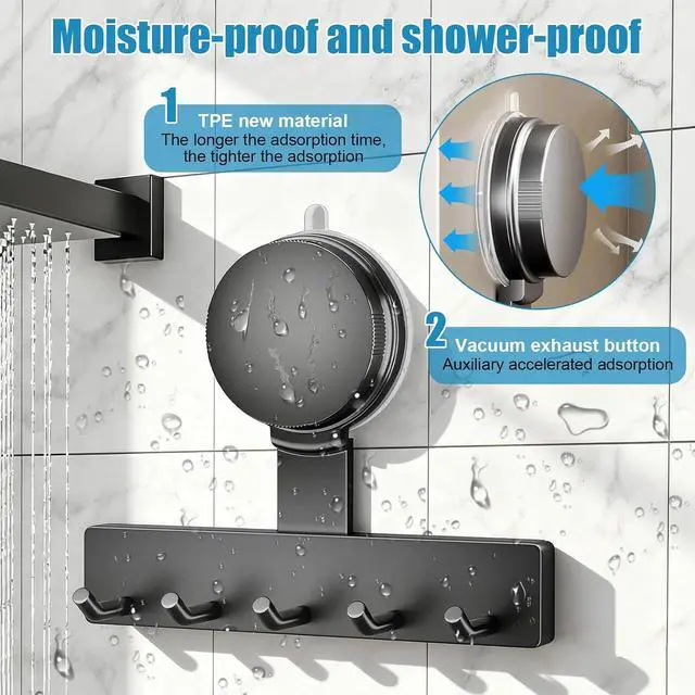 Alt view image 3 of 7 - 2PCS Suction Cup Razor Holder, Suction Cup Holder for Shower Wall, Removable and Reusable Vacuum Shower Hooks for Towel Loofah Shaver, No-Drill Bathroom Kitchen Shaver Holder, Gray