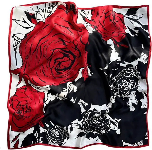 Main image of Hioyiwse Head Scarf For Women Hair Bandana 35" Large Square Satin Wrap Sleeping Neck Silk Satin Hair Scarves Lightweight