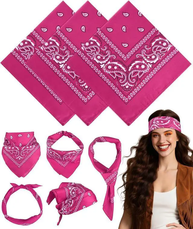 Main image of MEEZY 3/6/10 Pack Bandanas for Women Men, Paisley Pattern Bandana Handkerchiefs Outdoor Multi-Purpose Cowboy 100% Polyester