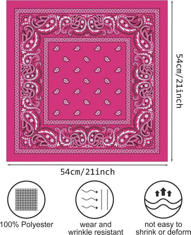 Alt view image 4 of 7 - MEEZY 3/6/10 Pack Bandanas for Women Men, Paisley Pattern Bandana Handkerchiefs Outdoor Multi-Purpose Cowboy 100% Polyester