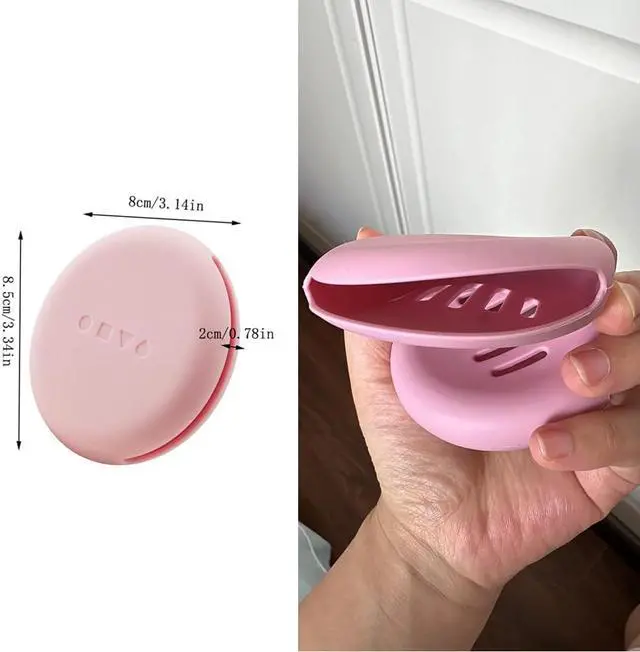 Alt view image 2 of 7 - 6 Pack Powder Puff Travel Case Portable Triangle Powder Puff Holder Silicone Makeup Sponge Protective Container for Beauty Makeup Blenders Sponge Foundation Powder 3 Inch Blending Puffs