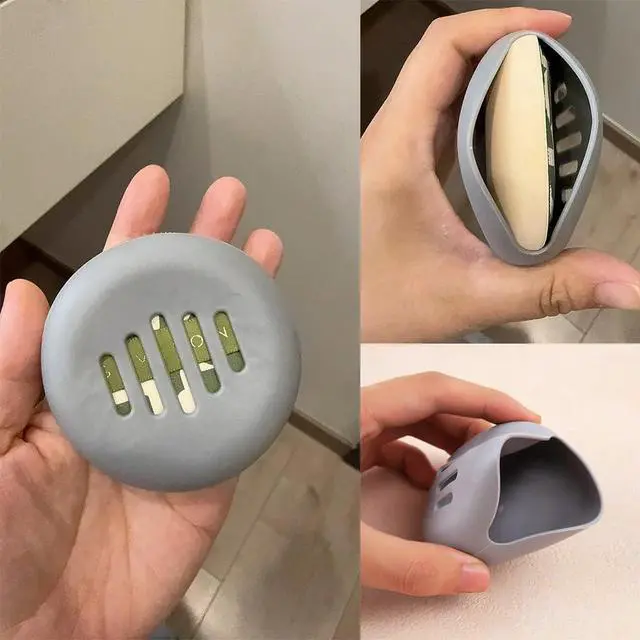 Alt view image 6 of 7 - 6 Pack Powder Puff Travel Case Portable Triangle Powder Puff Holder Silicone Makeup Sponge Protective Container for Beauty Makeup Blenders Sponge Foundation Powder 3 Inch Blending Puffs