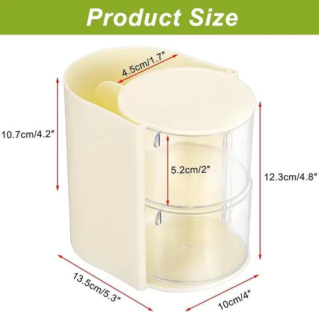Alt view image 3 of 7 - Rotating Hair Accessories Organizer with Comb Holder,2-Layer,Beige | Rotating Hair Tie Organizer for Clips, Bows, Makeup Brushes & Sponges, Clear Desktop Storage for Bathroom