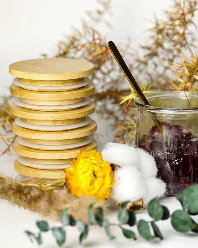 Alt view image 5 of 7 - 6 Pack Oui Yogurt Jar Lids with 8 Labels, Food-Grade Bamboo Lids for 5Oz Oui Yogurt Jars, Reusable Wooden Canning Covers Perfect for Oui Yogurt Bottle(Jar not Included)