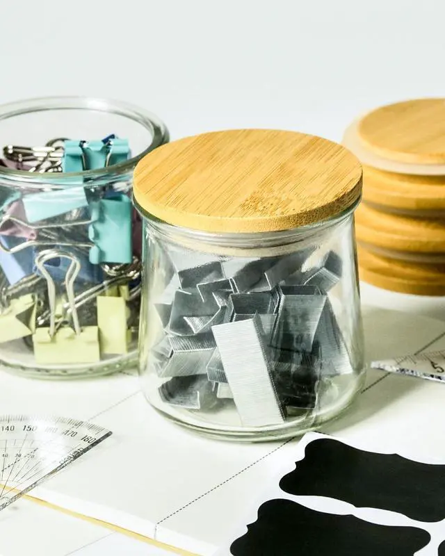 Alt view image 6 of 7 - 6 Pack Oui Yogurt Jar Lids with 8 Labels, Food-Grade Bamboo Lids for 5Oz Oui Yogurt Jars, Reusable Wooden Canning Covers Perfect for Oui Yogurt Bottle(Jar not Included)