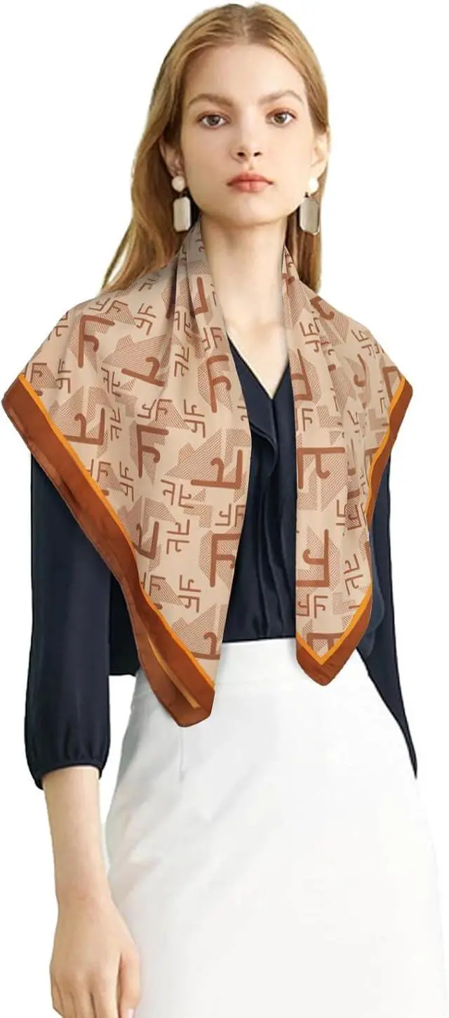 Alt view image 5 of 7 - EXTREE Women's 35 inch Fashion Headscarf Silk Satin Scarf for Hair Wrapping at Night Bandana Square Scarf for Sleeping