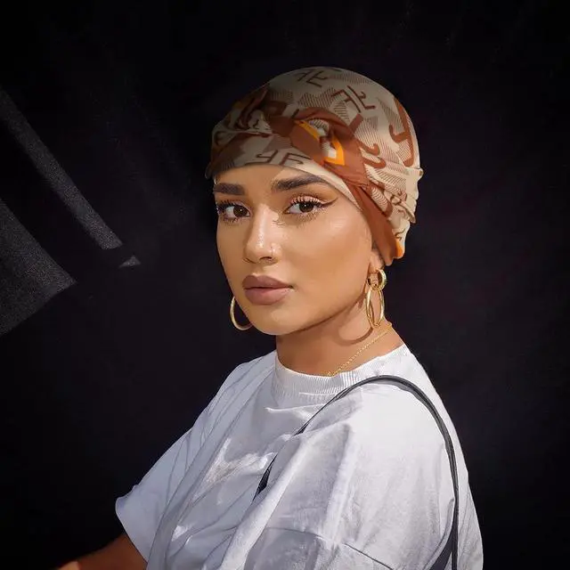 Alt view image 4 of 7 - EXTREE Women's 35 inch Fashion Headscarf Silk Satin Scarf for Hair Wrapping at Night Bandana Square Scarf for Sleeping