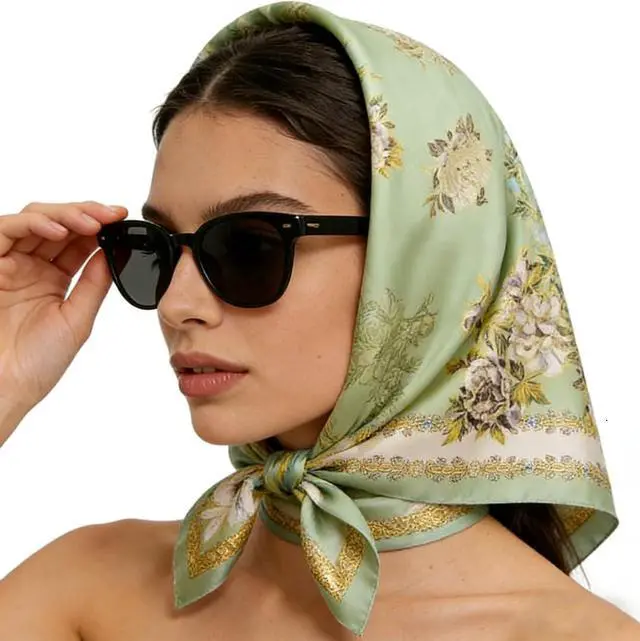 Alt view image 4 of 7 - SmilerSmile 27.5" Silk Like Head Scarf For Women