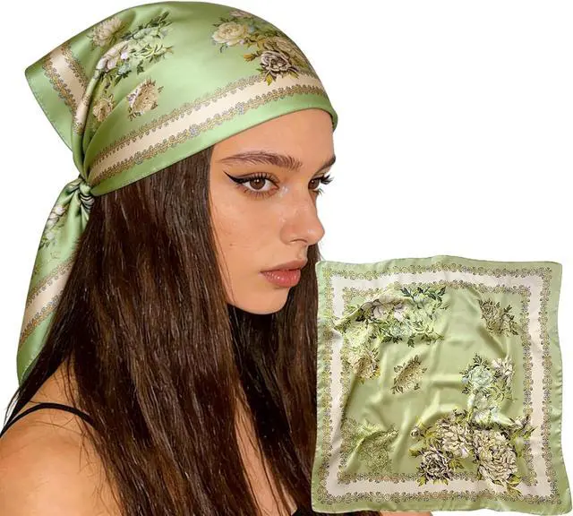Alt view image 2 of 7 - SmilerSmile 27.5" Silk Like Head Scarf For Women