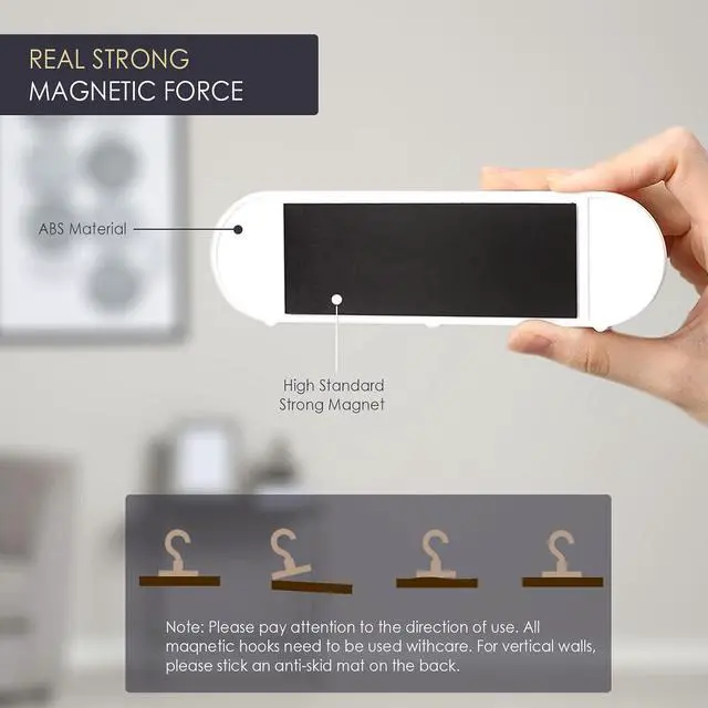 Alt view image 3 of 6 - 2-Pack Magnetic Key Holder with 3 Hooks for Refrigerator, Kitchen, and Laundry Rooms