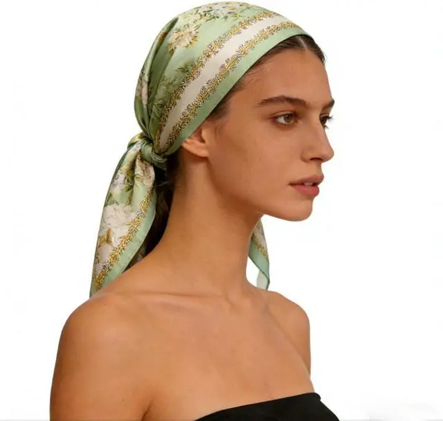 Alt view image 7 of 7 - SmilerSmile 27.5" Silk Like Head Scarf For Women