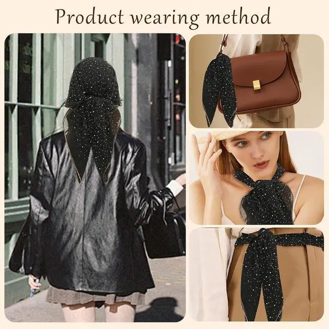 Alt view image 4 of 7 - Fashion Head Scarf for Women Hair 35 Inch Square Head Scarf - 90s Style Bandana, Scarf Top & Shawl Wrap