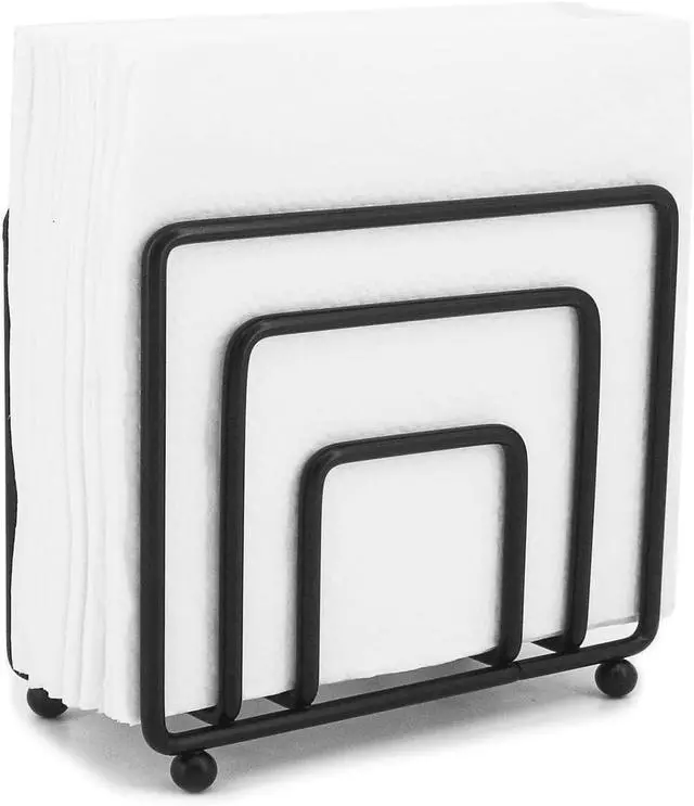 Main image of Napkin Holder Freestanding Metal Tabletop Tissue Dispenser for Tables, Dining, Kitchen, Restaurant, Picnic (Black)