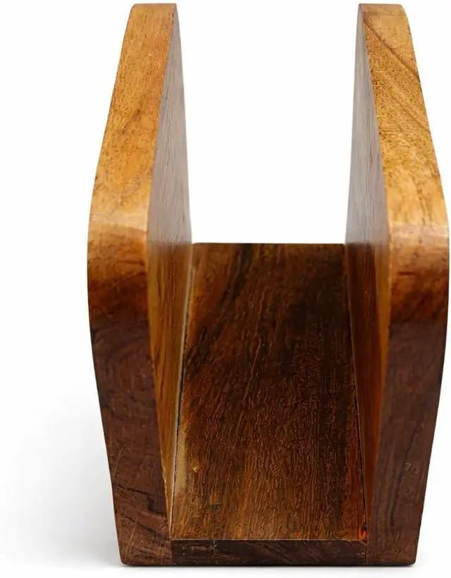 Alt view image 4 of 7 - Napkin Holder for Table, Acacia Wood, Wooden Stand for Square Paper Napkins | Upright Design, Napkin Organizer for Kitchen, Dining Table, Cafe & Restaurant