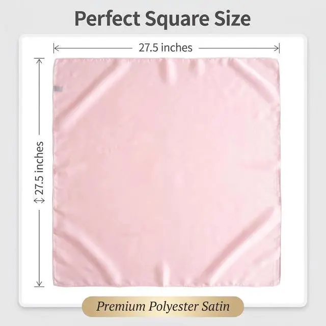 Alt view image 2 of 7 - Satin Scarf 27.5 inch Square Scarf Neck Hair Handkerchief Bandanas Headscarfs for Women Men Costume Accessory