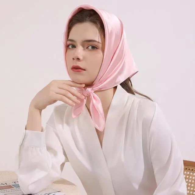 Alt view image 7 of 7 - Satin Scarf 27.5 inch Square Scarf Neck Hair Handkerchief Bandanas Headscarfs for Women Men Costume Accessory