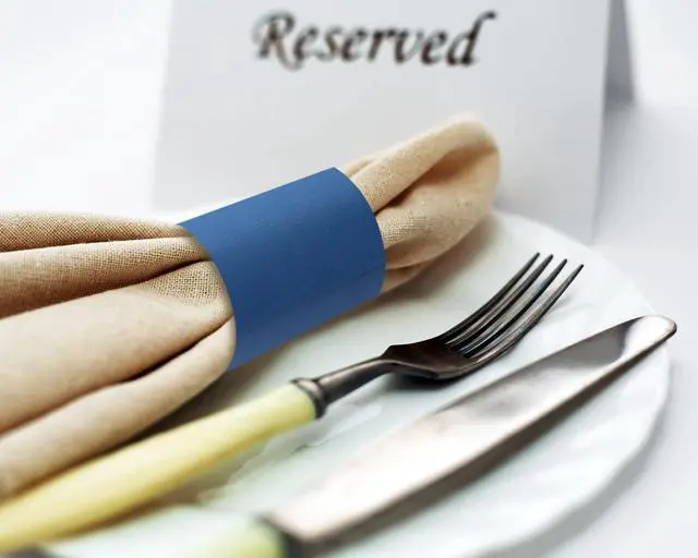 Alt view image 3 of 6 - Penta Angel Paper Napkin Band 200Pcs Self-Adhesive Napkin Rings Bulk for Rolling Silverware Table Setup Wedding Event Party Supply (Solid Blue/200pcs)