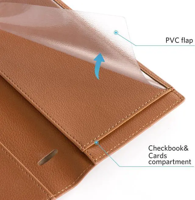 Alt view image 6 of 7 - CoBak Checkbook Cover for Women & Men - PU Leather Case with RFID Blocking | Classic Design Check Book Holder for Personal and Business