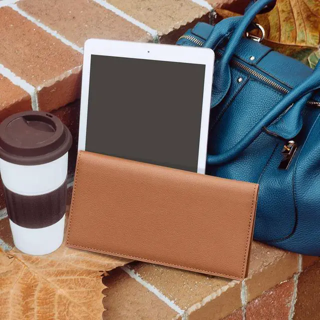 Alt view image 7 of 7 - CoBak Checkbook Cover for Women & Men - PU Leather Case with RFID Blocking | Classic Design Check Book Holder for Personal and Business