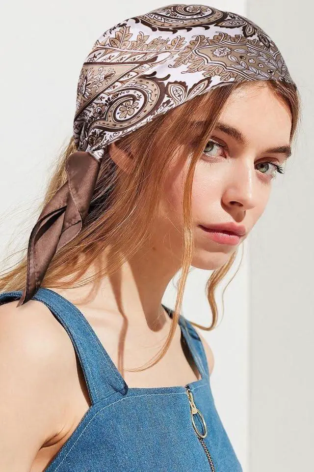 Alt view image 3 of 7 - CHLINS 27.5 Inches Satin Head Scarf Bandana for Women Silk Hair Scarf for Hair & Neck, Girls' Square Scarf Wrap