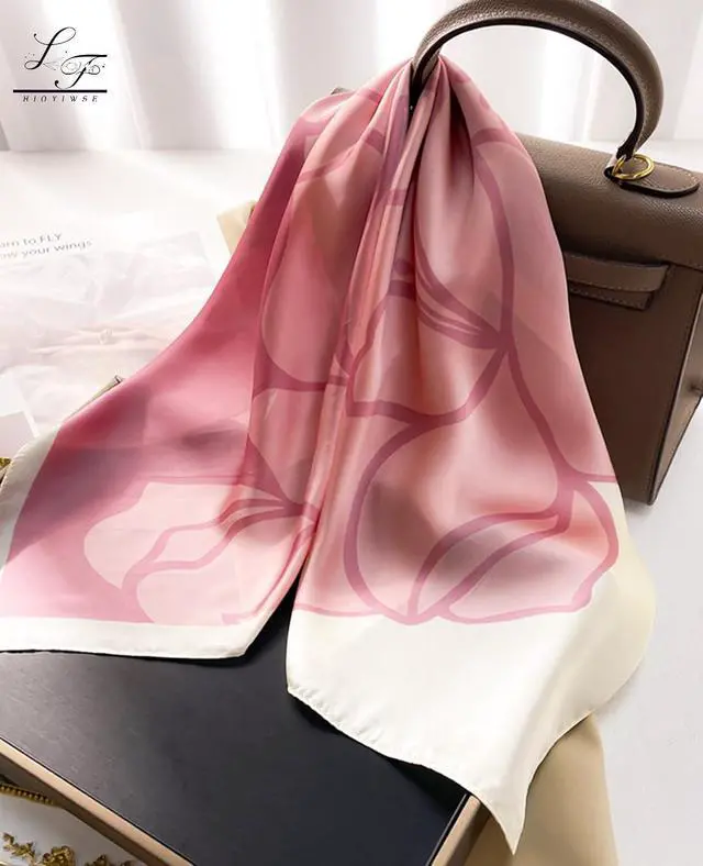 Alt view image 4 of 6 - Hioyiwse Satin Bandanas Head Scarf For Women Hair Scarves Accessories Lightweight Fashion Wrap Neck Silk Sleeping Headscarf