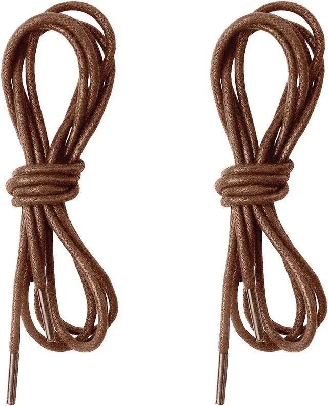Main image of 2 Pairs Waxed Round Shoelaces, 2.5mm Classic Oxford Shoe Laces for Formal Dress Shoes, Business Shoelaces, 80cm/31.5"