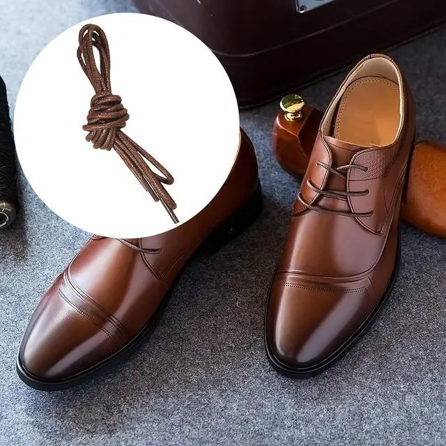 Alt view image 6 of 6 - 2 Pairs Waxed Round Shoelaces, 2.5mm Classic Oxford Shoe Laces for Formal Dress Shoes, Business Shoelaces, 80cm/31.5"
